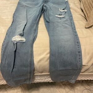 Women's Straight Leg Jeans - Light Blue